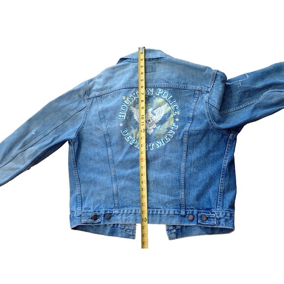 VTG Levi Strauss Jean Jacket sz 44 Trucker 70505-0213 Blue Houston Police Dept - Picture 9 of 16